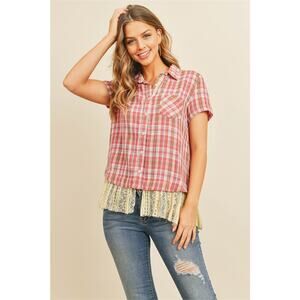 90s Grunge Style Blouse With Lace NWT